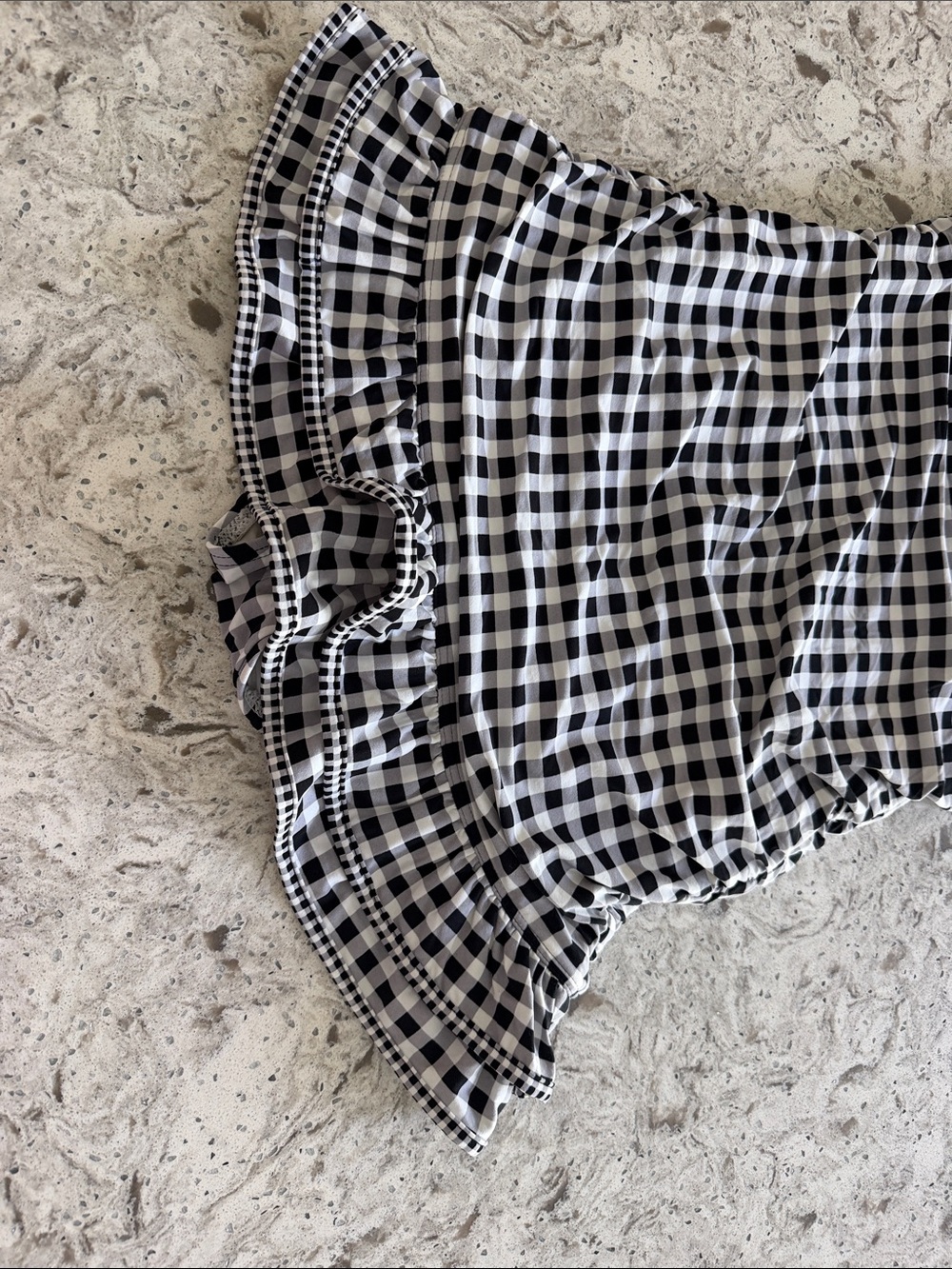 Black and White Gingham swimsuit with or without adjustable strap - Picture 4 of 7
